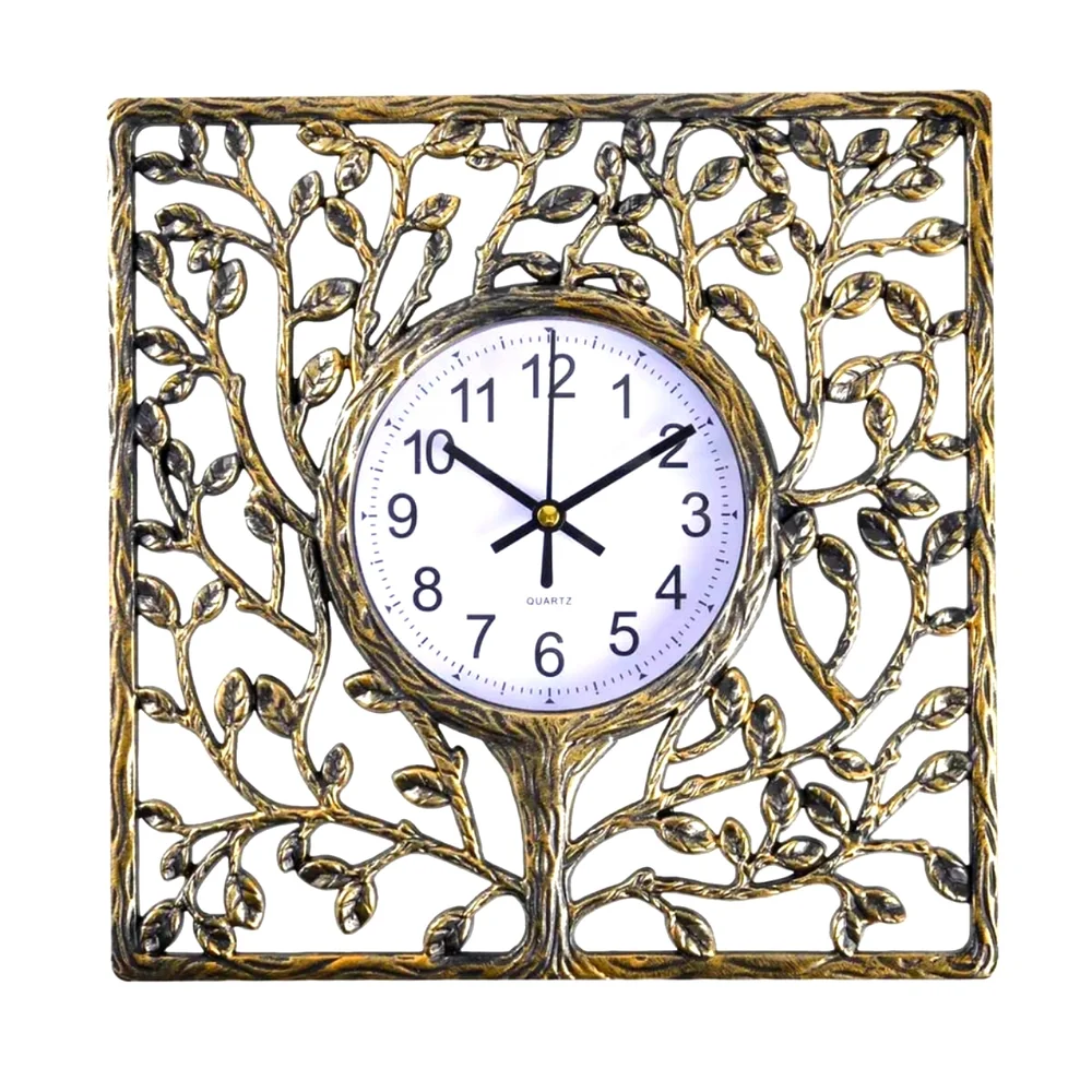 Vintage Bronze Tree Wall Clock - NWOB